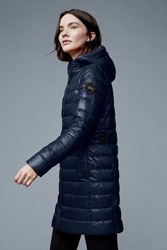 Chamarras Canada Goose Mujer Mexico - Cypress Chaqueta De Plumas Black Label Azul Oscuro Marino RT7640195